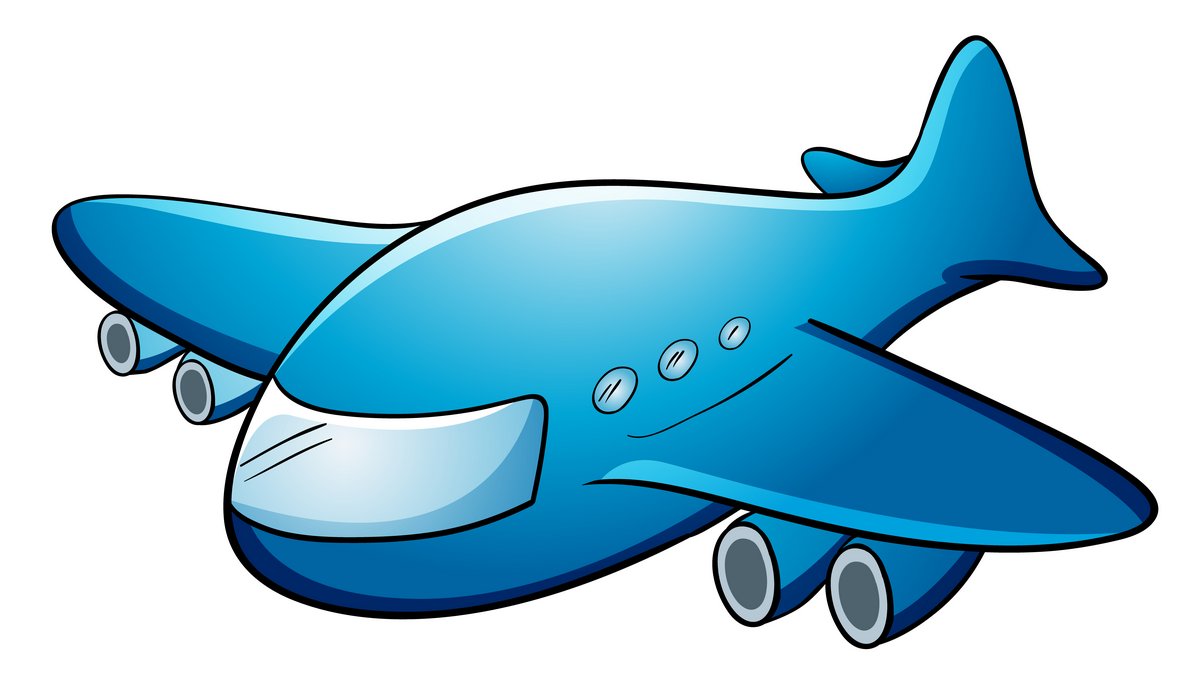 Самолет мультяшный голубой