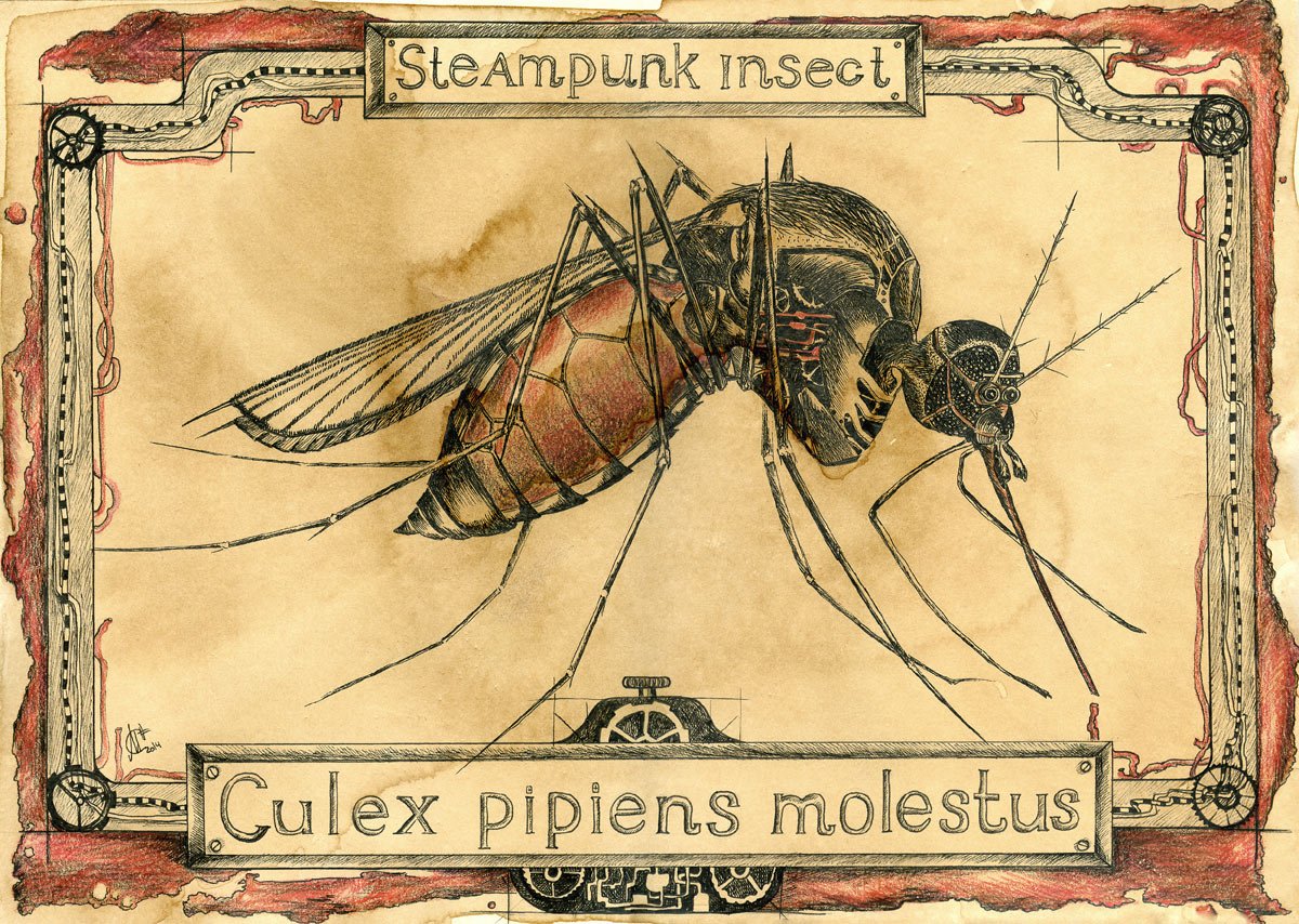 Картина комара. Стимпанк комар. Муха стимпанк. Комар. Комары в живописи.
