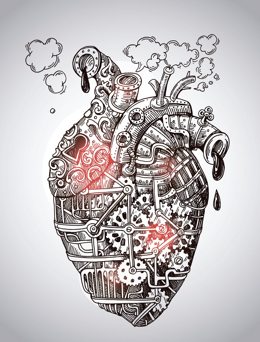 Механическое сердце стимпанк тату
