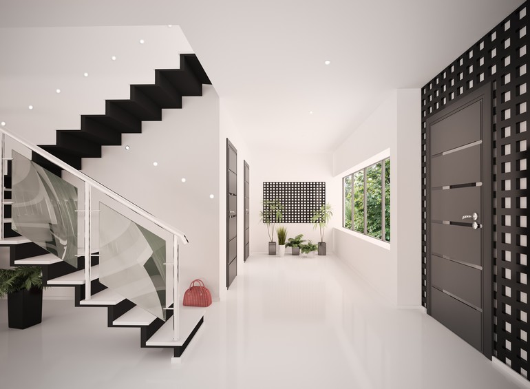 Проекты лестниц и дизайн холла в частном доме