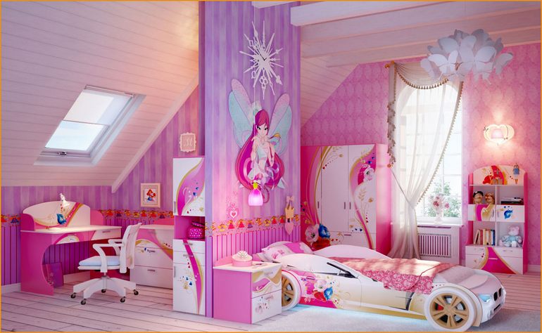 Детская комната принцессы - 72 фото