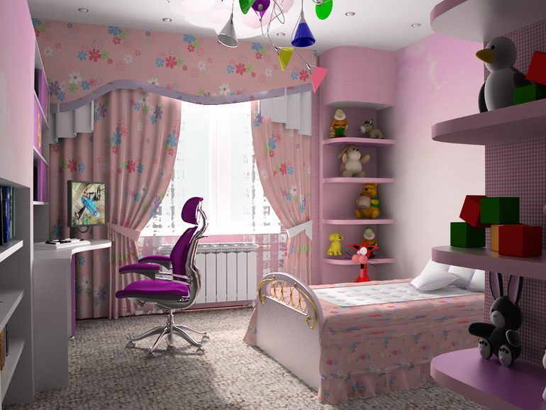 Детская комната для девочки - советы по оформлению дизайна интерьера