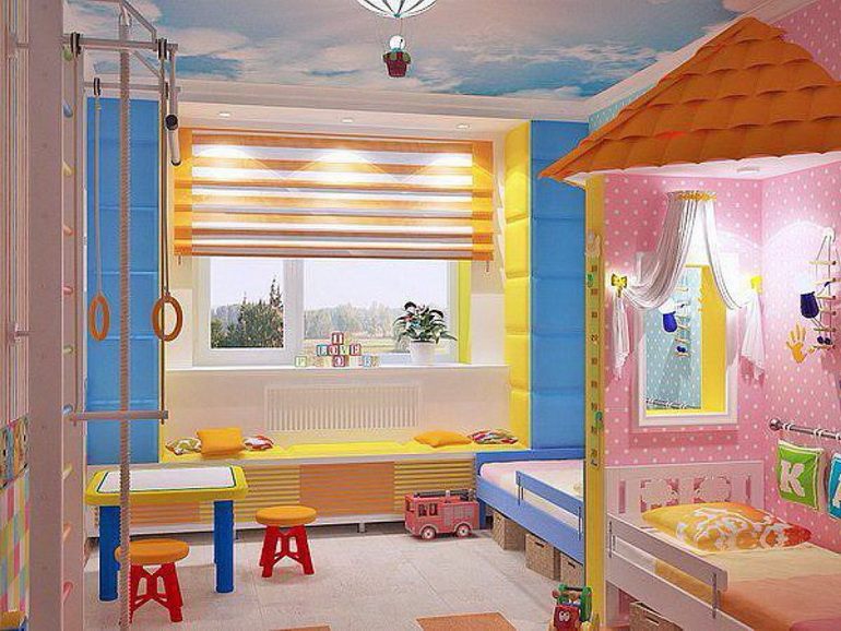 идей дизайна детской комнаты для двоих разнополых детей | malino-v.ru
