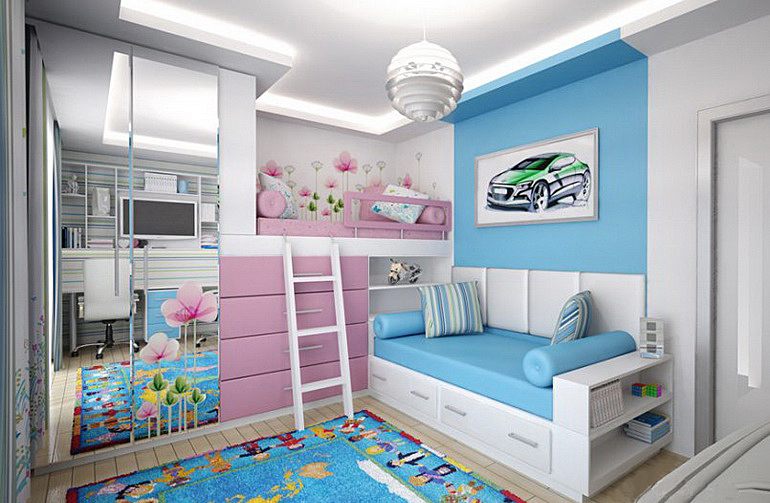 идей дизайна детской комнаты для двоих разнополых детей | tdksovremennik.ru